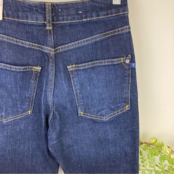 ANTHROPOLOGIE denim | Pilcro The Split Straight Jeans | size 25 | Dark Wash |NWT - Picture 4 of 11